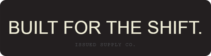 Home Issued Supply Co. slogan bar decal, "Built For The Shift."